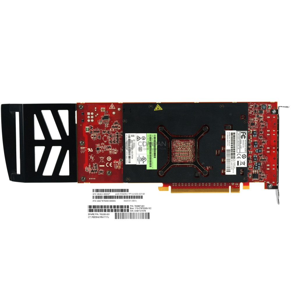 763265-001 HP AMD FIREPRO W7100 8GB 256 BIT PCIE GDDR5 QUAD DISPLAY VIDEO GRAPHIC CARD FOR WORKSTATION 762897-001, 113-C7670300-102, C767, MSIP-REM-ATI-102-C76704, 7124H06600G
